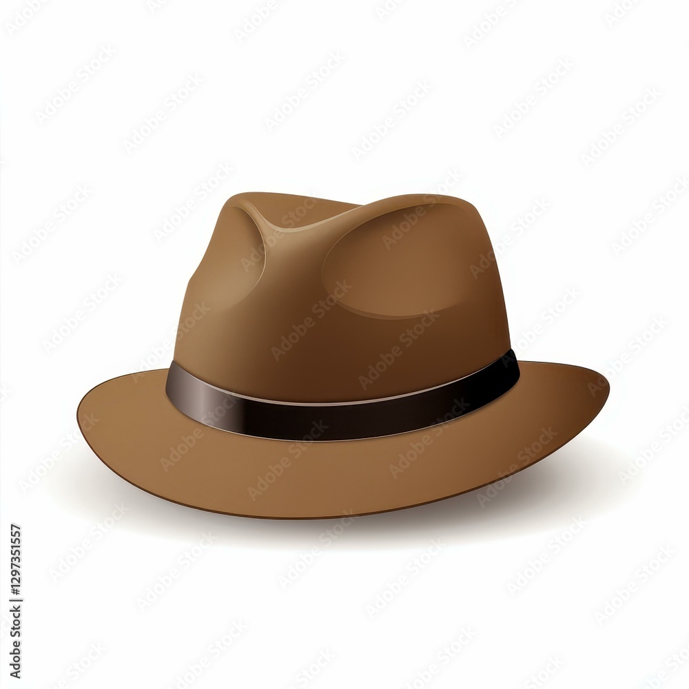 A stylish classic fedora hat displayed on a white background, perfect for adding flair to any outfit. A stylish classic fedora hat displayed on a white background, perfect for adding flair to any outfit.