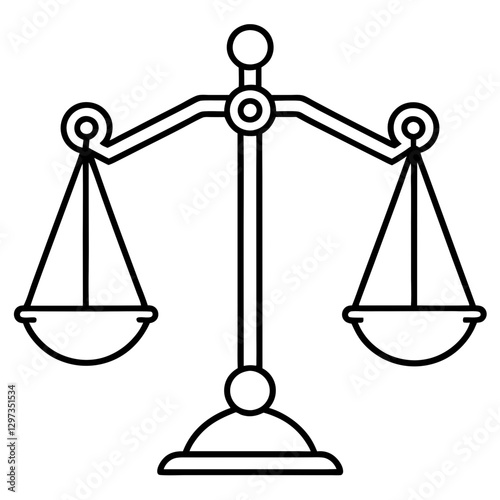 a balance scale, a symbol of justice, equality, and fairness, illustrating legal concepts and the justice system vector illustration photo