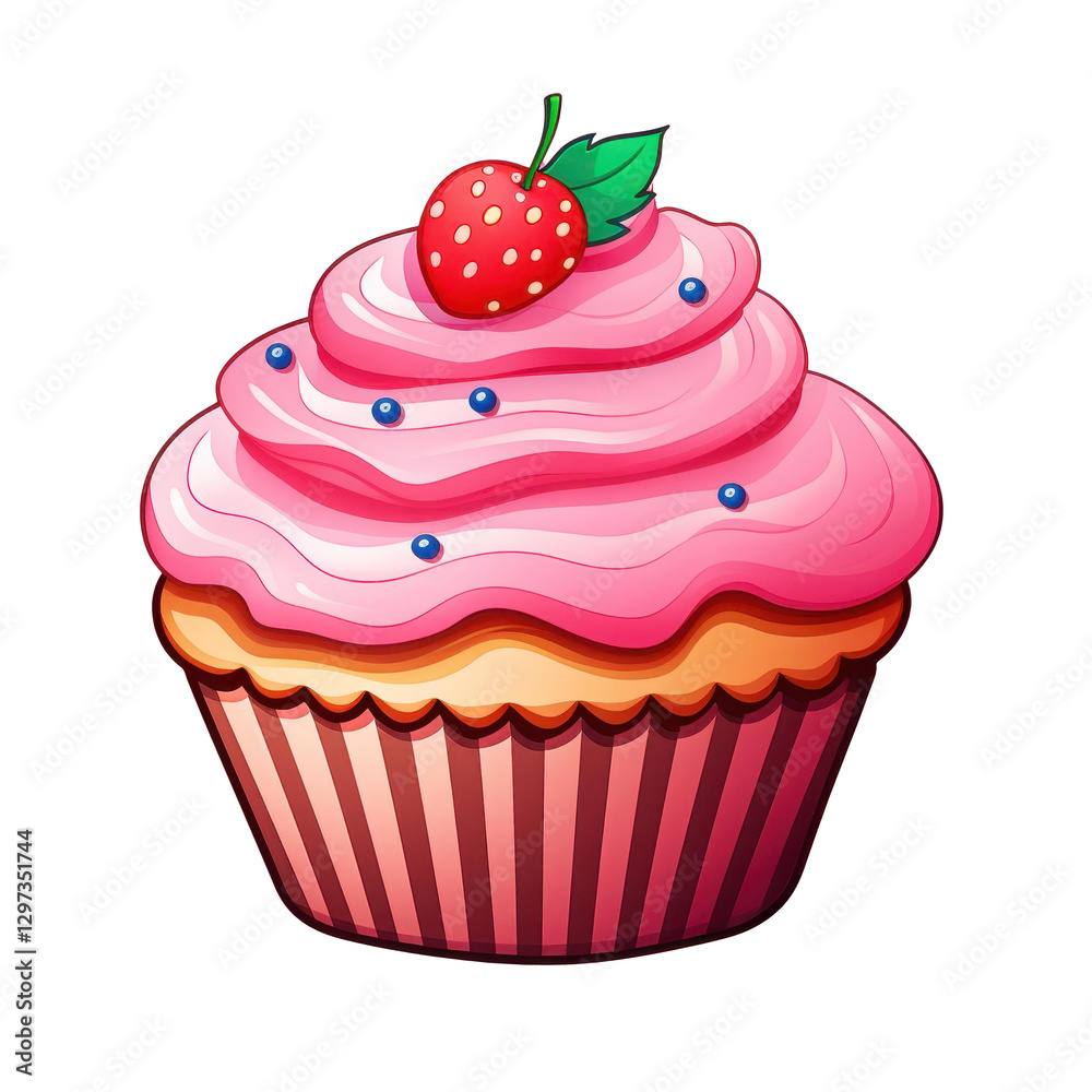 Delight in this cute cupcake sticker, perfect for adding a touch of sweetness to any celebration or decoration. Delight in this cute cupcake sticker, perfect for adding a touch of sweetness to any celebration or decoration.