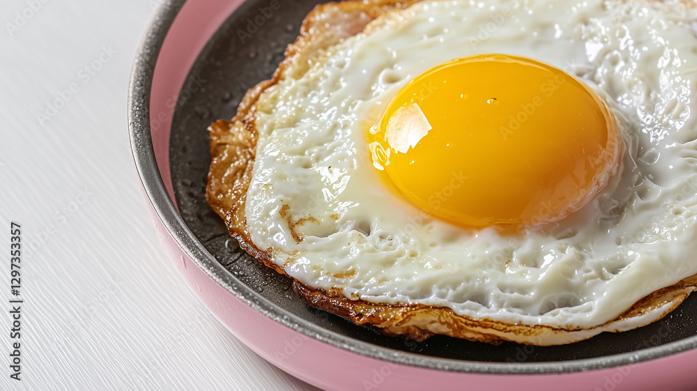 A Pink Frying Pan with a Sunny Side Up Egg
A Pink Frying Pan with a Sunny Side Up Egg