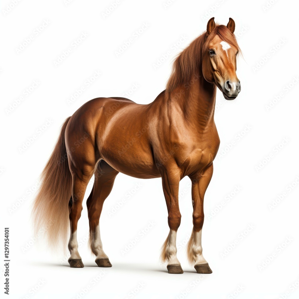 Fototapeta premium A striking cutout of a horse against a pure white backdrop, perfect for creative projects and design work.