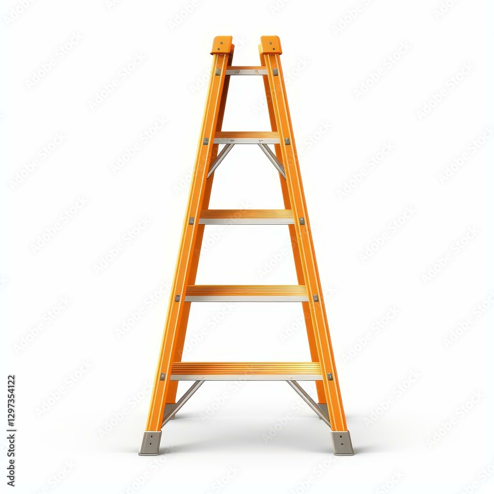 A clean, crisp di cut image of a ladder against a pure white backdrop, perfect for design and presentation uses. A clean, crisp di cut image of a ladder against a pure white backdrop, perfect for design and presentation uses.