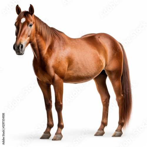 A  di cut of a horse, elegantly isolated against a clean white background for a striking visual appeal.