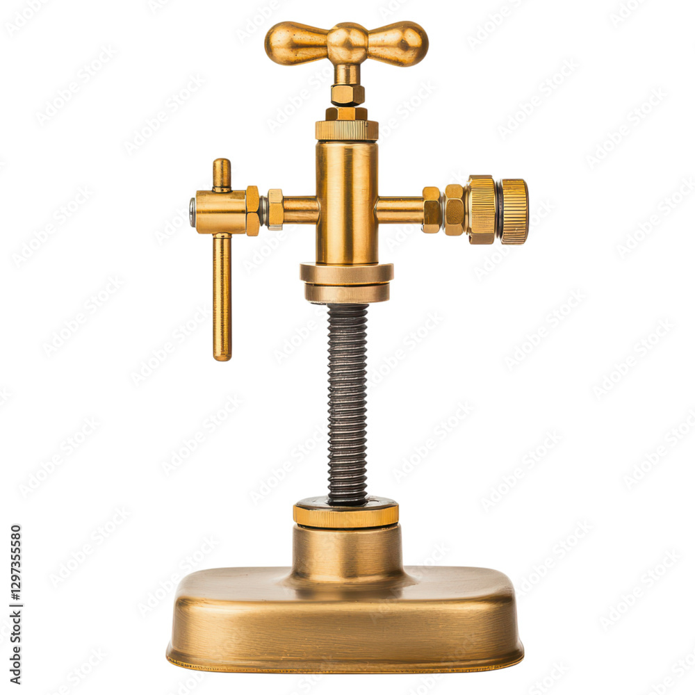 Bunsen burner with metal base and gas nozzle for experiments , isolated on transparent background Bunsen burner with metal base and gas nozzle for experiments , isolated on transparent background