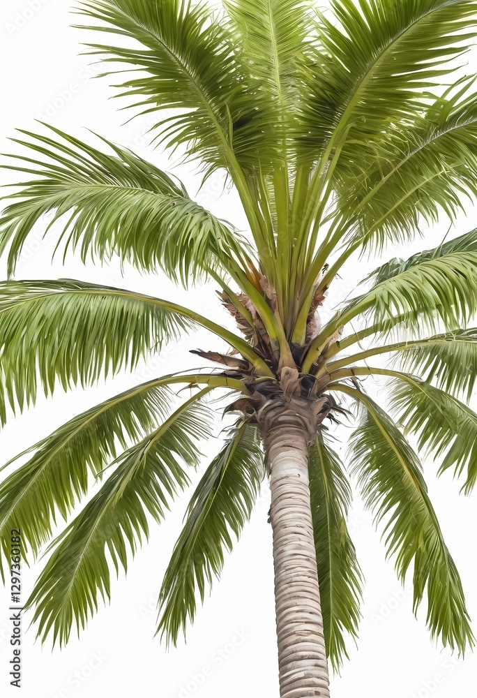 Isolated Coconut Palm Tree on White Background - Tropical Tree Perfect for Design and Print Use Isolated Coconut Palm Tree on White Background - Tropical Tree Perfect for Design and Print Use