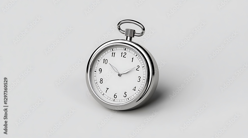 Sleek Silver Pocket Watch: A 3D Rendered Timepiece AI Generated Sleek Silver Pocket Watch: A 3D Rendered Timepiece AI Generated