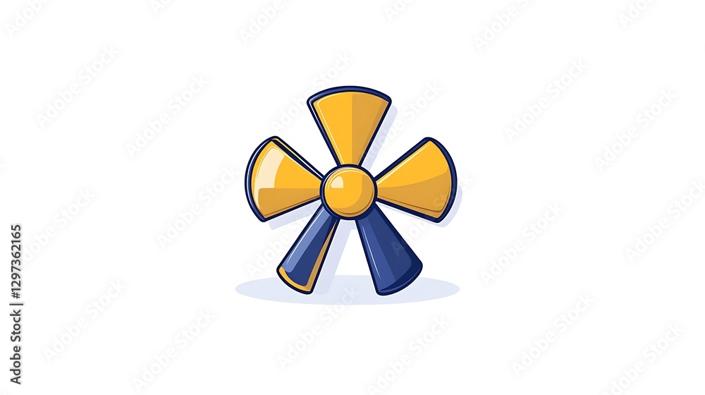 Vibrant Yellow and Blue Four-Blade Fan Icon Illustration AI Generated Vibrant Yellow and Blue Four-Blade Fan Icon Illustration AI Generated