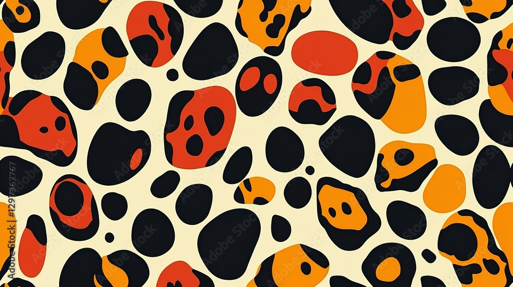 Decorative pattern featuring irregular abstract shapes in a repeating arrangement Decorative pattern featuring irregular abstract shapes in a repeating arrangement