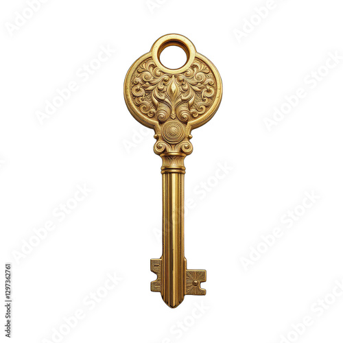 Wallpaper Mural Ornate Gold Key Charm: Jewelry, Antique, Decor isolated on transparent background Torontodigital.ca