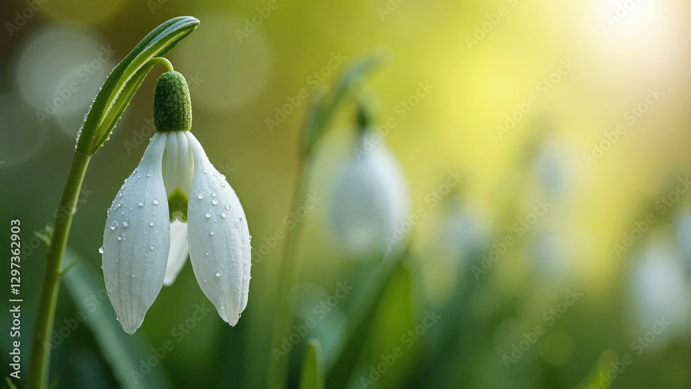 Delicate Snowdrop Flower: Symbol of Spring and Renewal for Mother's Day Marketing and Floral Promotions Delicate Snowdrop Flower: Symbol of Spring and Renewal for Mother's Day Marketing and Floral Promotions