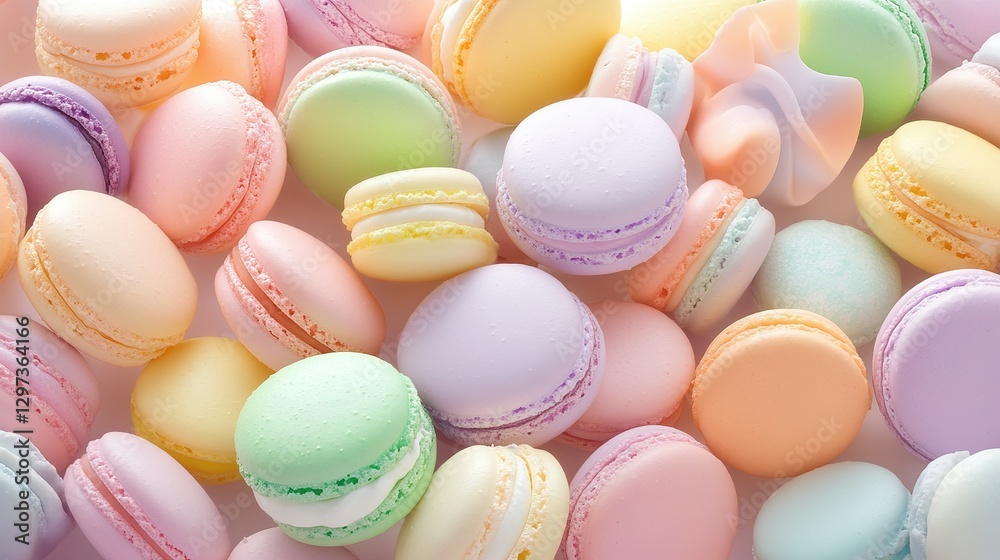 Obraz premium A colorful assortment of delicious and elegant French macaron cookies