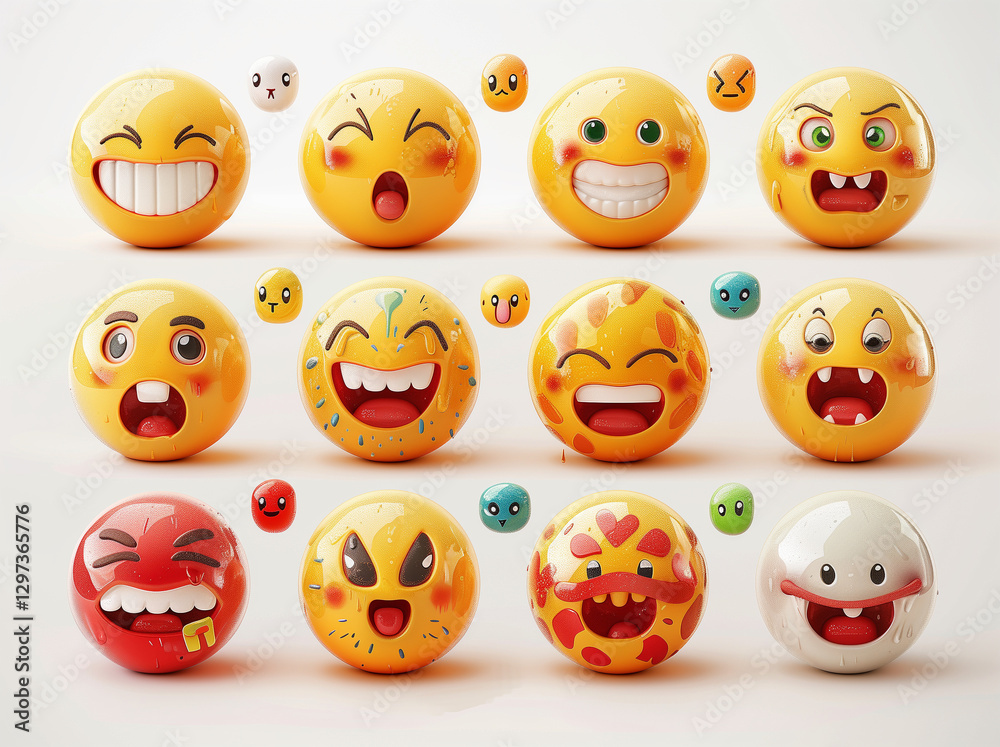 30 emoji smiley faces with various emotions and expressions on a white background. 30 emoji smiley faces with various emotions and expressions on a white background.