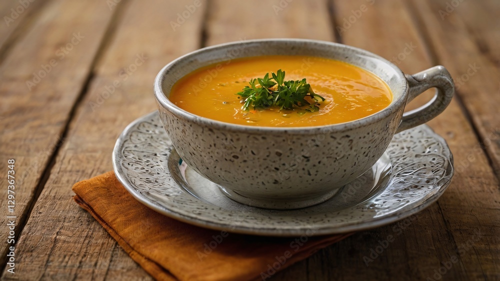 pumpkin soup in a bowl