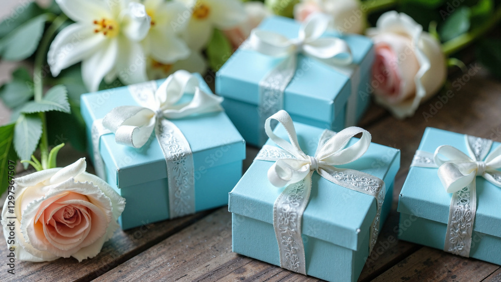 Elegant Blue Gift Boxes for Mother's Day: Perfect for Jewelry, Chocolates, or Spa Vouchers Marketing