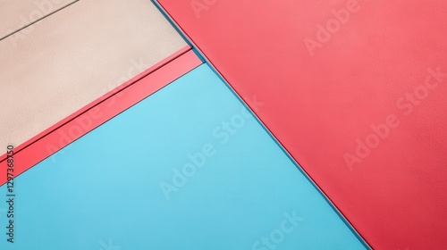 Geometric Design Featuring Stylized American Flag in Simple Colors