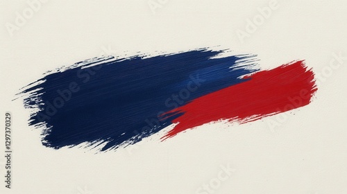 Happy 4th of July Bold Navy Blue Text with Red Brushstroke Accent