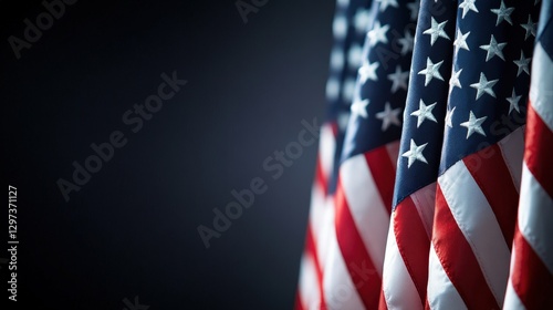 Modern Corporate Slide Template with Blurred American Flag Background