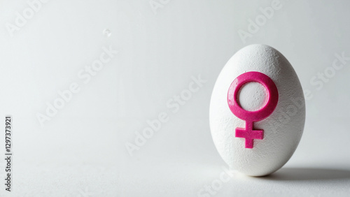 Feminine Egg with Pink Symbol: Mother's Day Promotion, Women's Empowerment Campaign, Fertility Clinic Marketing photo