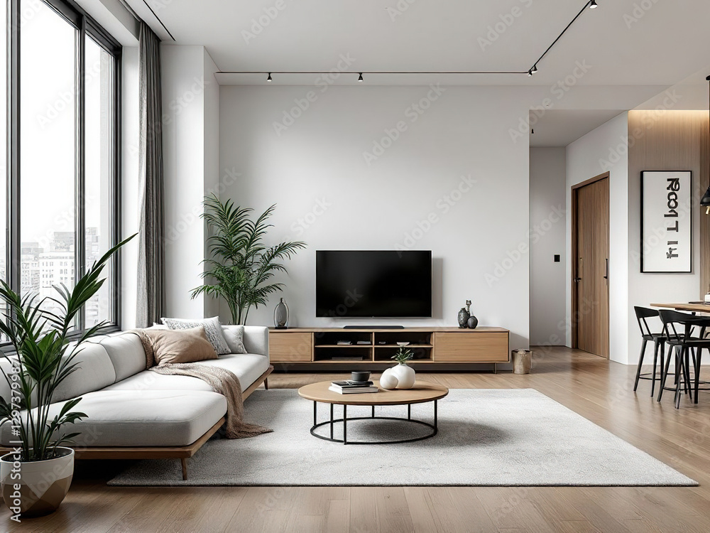 Modern luxury apartment interior in minimal scandinavian style Modern luxury apartment interior in minimal scandinavian style
