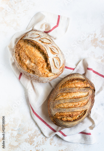 Loaves of sourdough bread