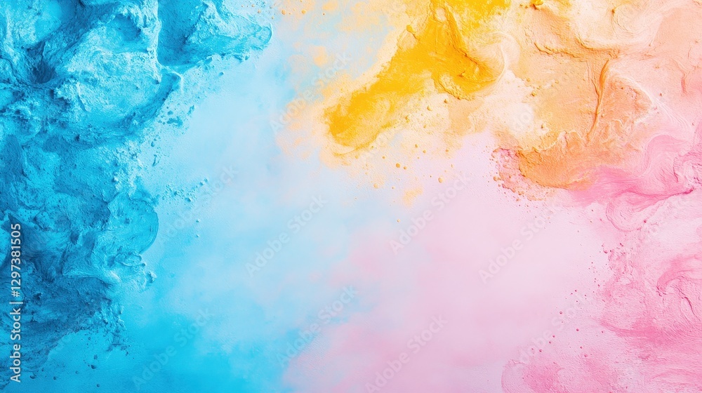 Obraz premium Copy space for promotional content with minimalist background flat design top view creative theme water color complementary color scheme.