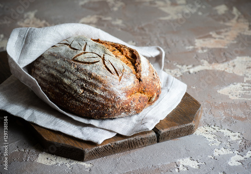 Loaf of homemade sourdough bread