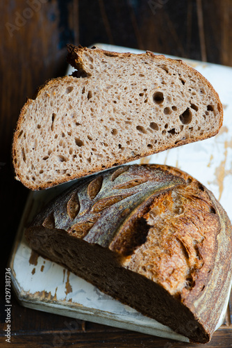 Loaf of homemade sourdough bread
