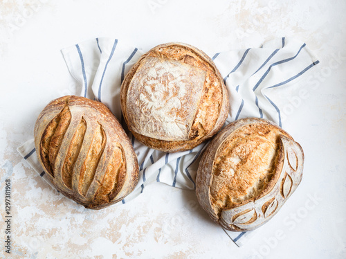 Loaves of sourdough bread