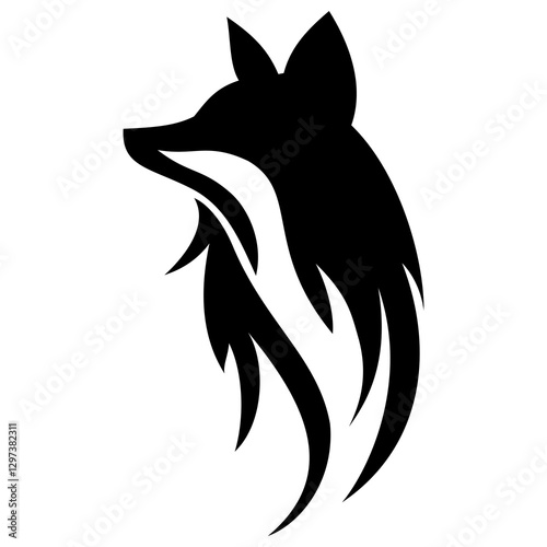 Fox head silhouette vector image,minimalist and elegant design,isolated on white background,can be for sign or collection