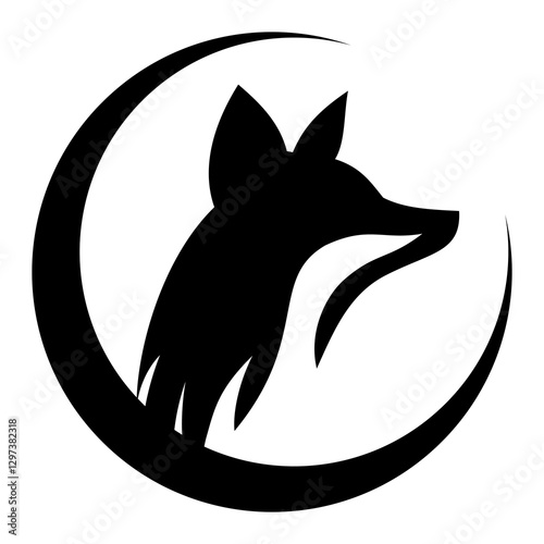 Fox head silhouette vector icon,simple,minimalist and elegant concept,isolated on white background,can be for sign or logo