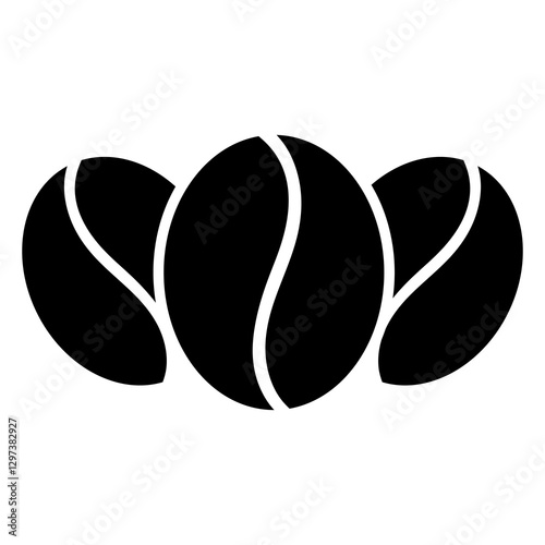 Coffee beans silhouette vector icon,simple minimalist and modern concept,isolated on white background,can be for sign or logo