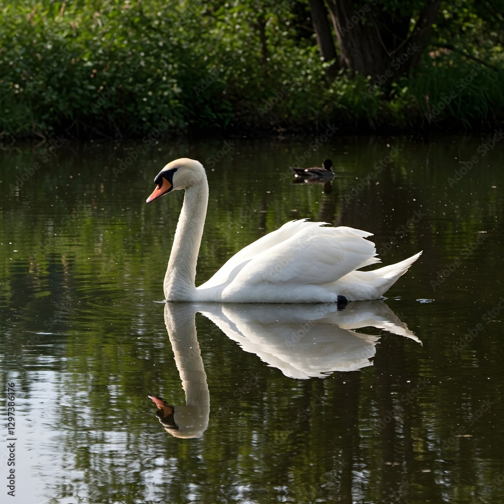 Fototapeta premium swan on the lake