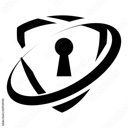 Shield security silhouette image,simple and modern design icon,isolated on white background,can be for sign or symbol