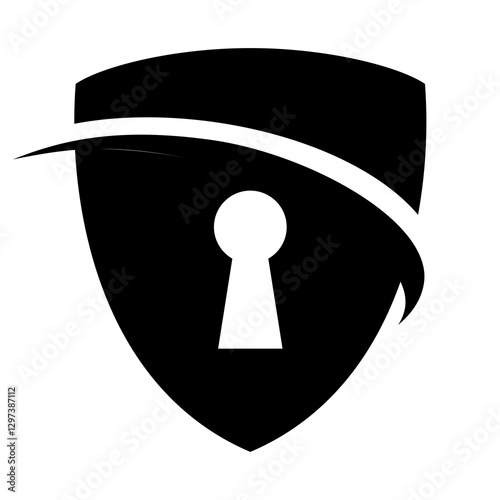 Shield security icon black,minimalist and modern design ideas,isolated on white background,can be for sign,logo