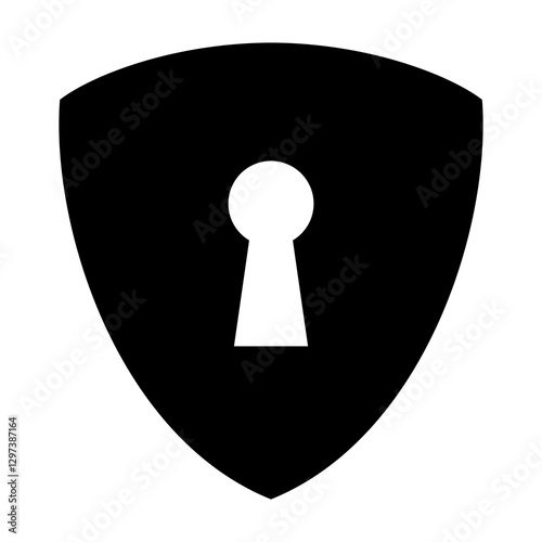 Shield security silhouette vector icon,simple minimalist and modern design,isolated on white background,can be for sign,logo,or collection