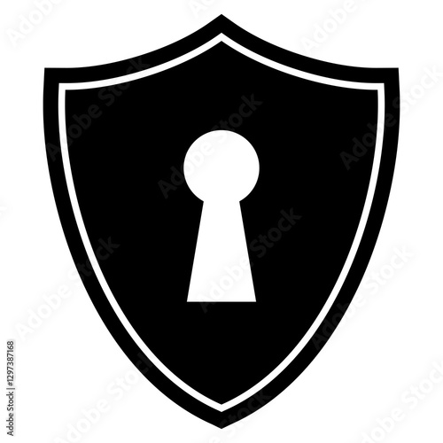 Shield security silhouette vector image,minimalist and modern concept,isolated on white background,can be for sign or symbol