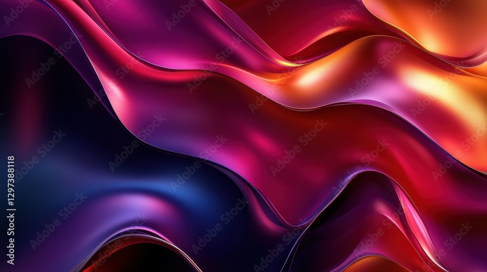 Obraz premium Abstract Fluid Art: Vibrant Swirls of Purple, Red and Gold Hues