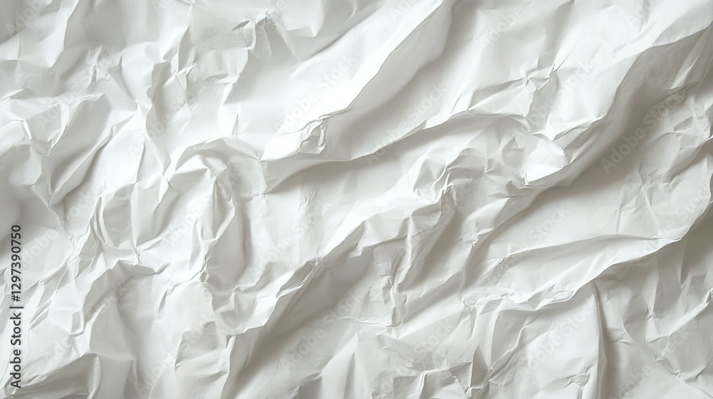 Obraz premium The close up view shows a crumpled piece of white paper