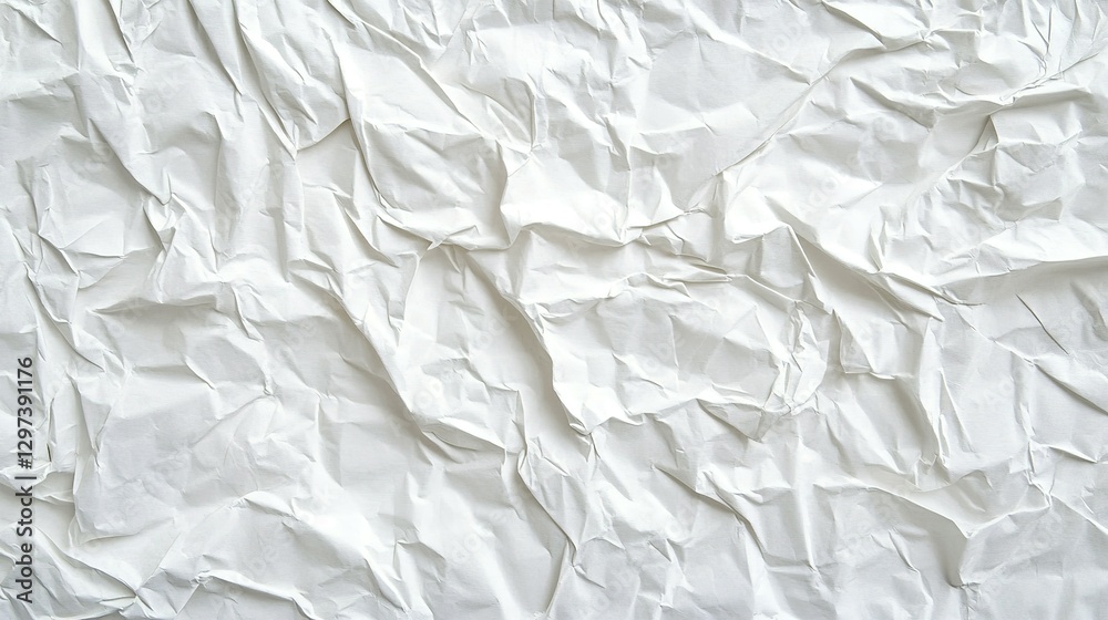 Fototapeta premium A close up image of textured white crumpled paper