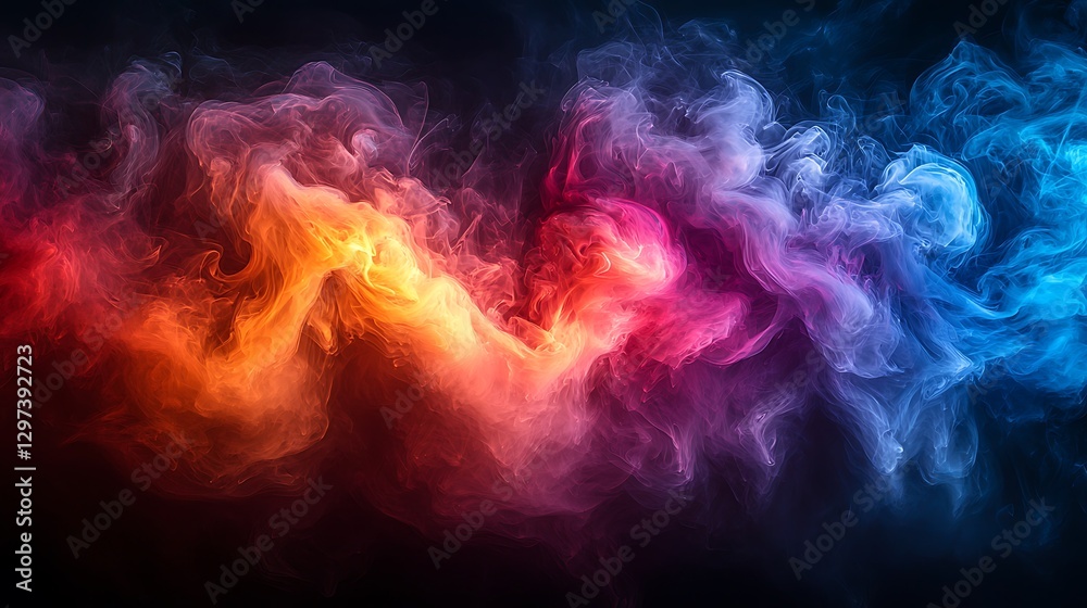 Fototapeta premium Abstract Colorful Smoke Swirls and Vapor Design