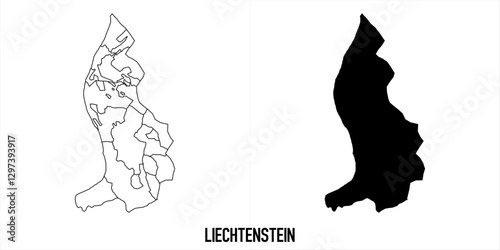 High detailed vector map - liechtenstein