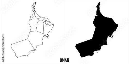 High detailed vector map - oman