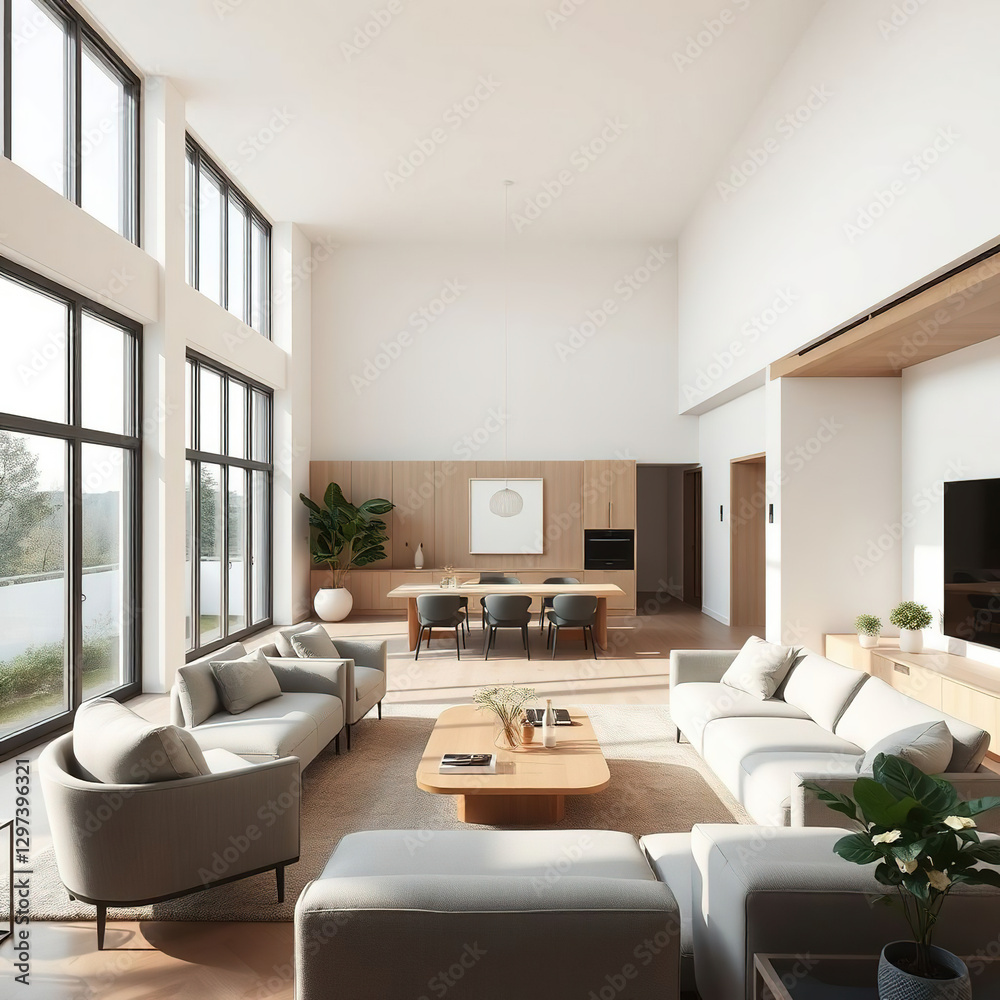 Modern luxury apartment interior in minimal scandinavian style Modern luxury apartment interior in minimal scandinavian style