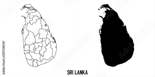 High detailed vector map - sri lanka