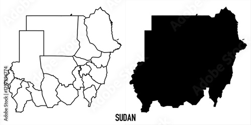 High detailed vector map - sudan