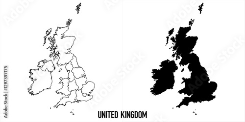 High detailed vector map - united kingdom