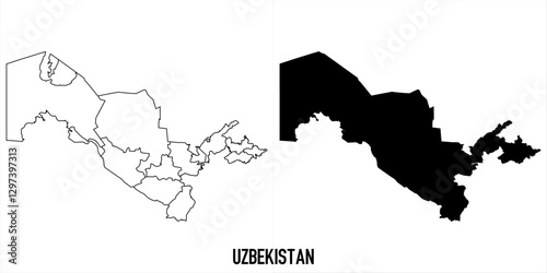 High detailed vector map - uzbekistan