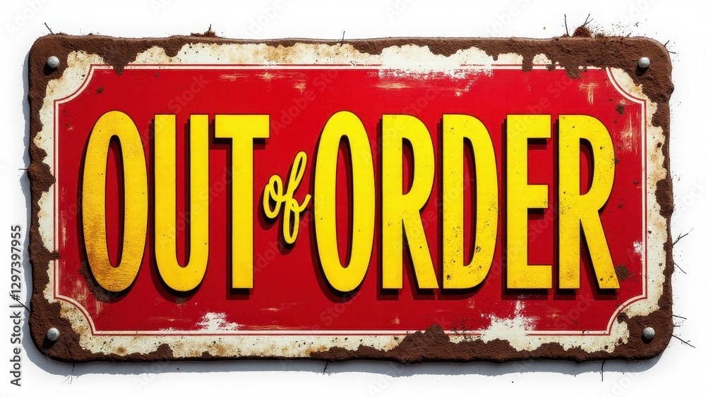 A vintage, weathered sign with a bold message.