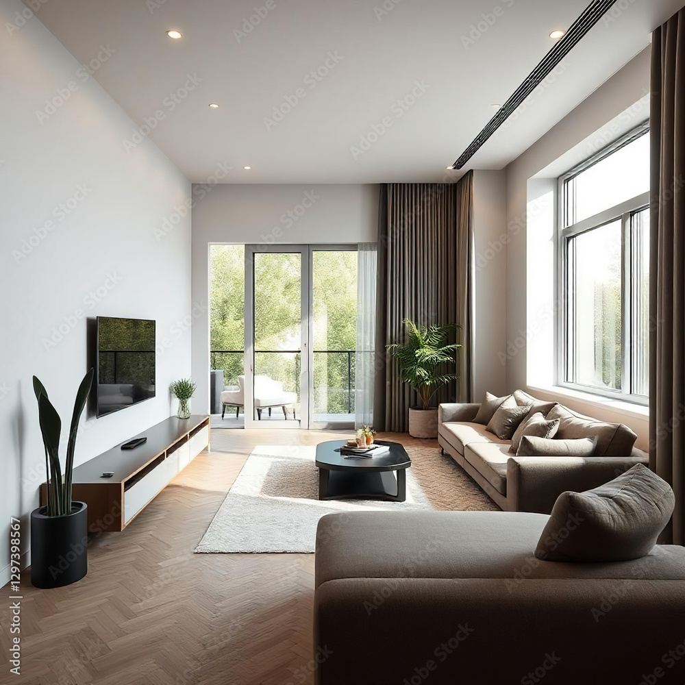 Modern luxury apartment interior in minimal scandinavian style Modern luxury apartment interior in minimal scandinavian style