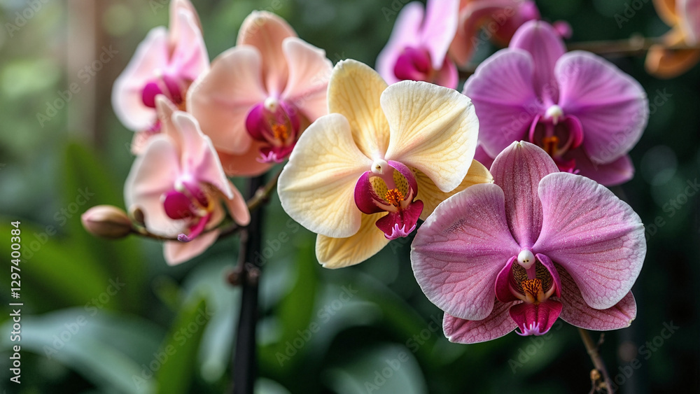 Elegant Orchids in Full Bloom: Mother's Day Floral Celebration - Perfect for Greeting Cards, Spa Promotions, and Gift Shop Ads Elegant Orchids in Full Bloom: Mother's Day Floral Celebration - Perfect for Greeting Cards, Spa Promotions, and Gift Shop Ads